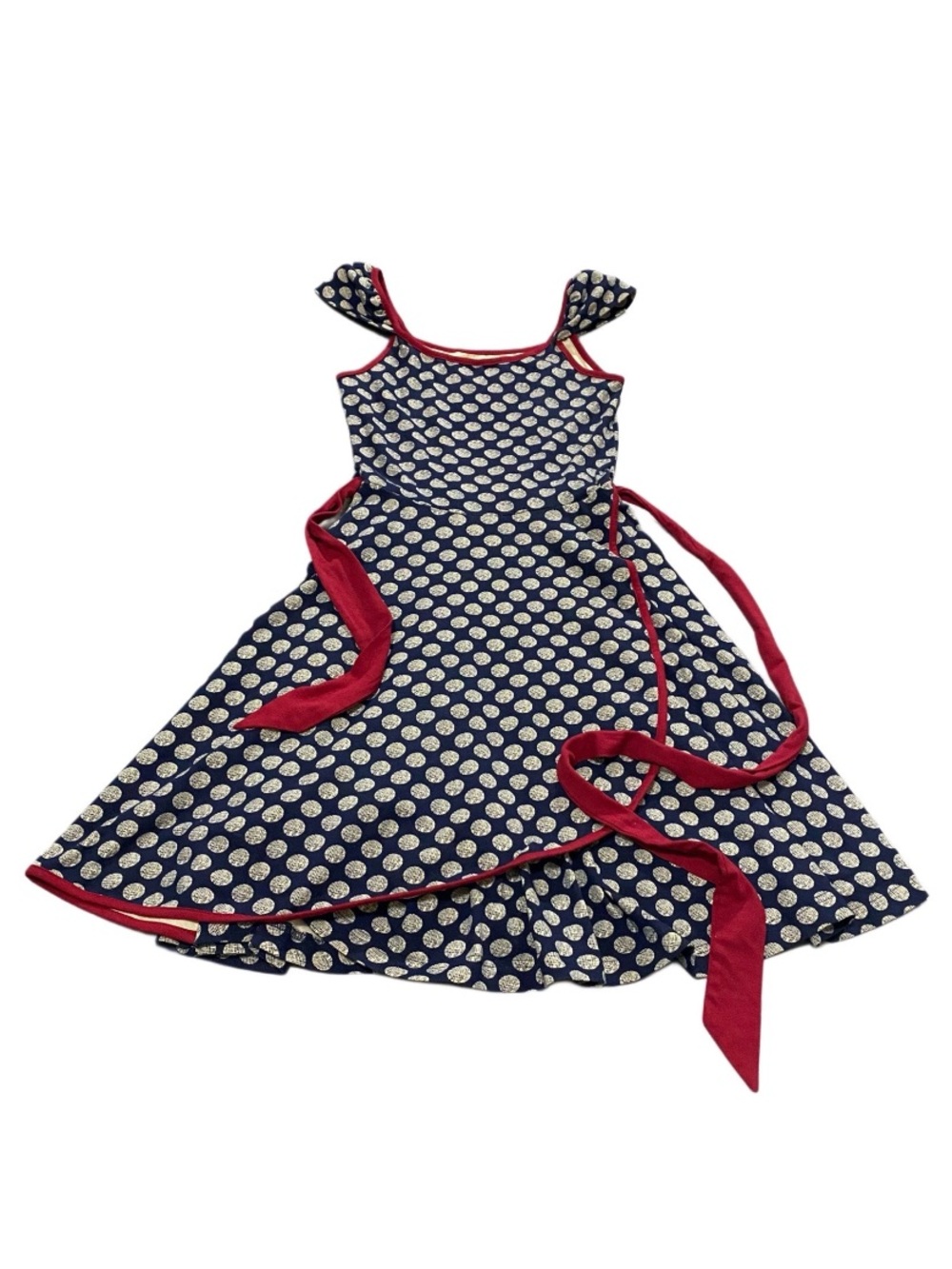 ModCloth Effie’s Heart vintage style faux wrap polka dot dress rockabilly XS